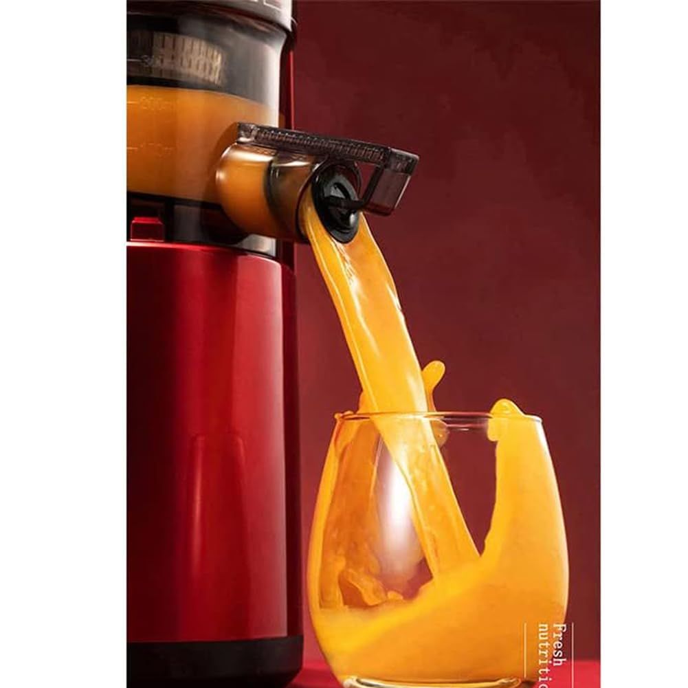 SOKANY SK-25 300W Juice Extractor, 80mm Wide Mouth, Juice Pitcher, Pulp Container, Reverse Chew Function, Slow Rotating Juice Extractor for Whole Fruits, Red