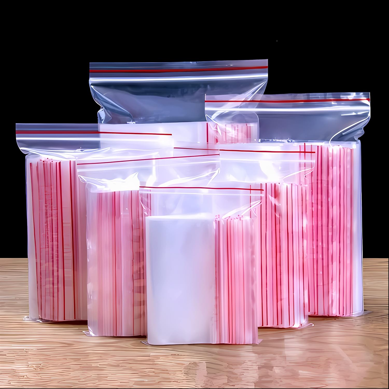 Multi Purpose Re-Usable Transparent Zip Lock Storage Bags