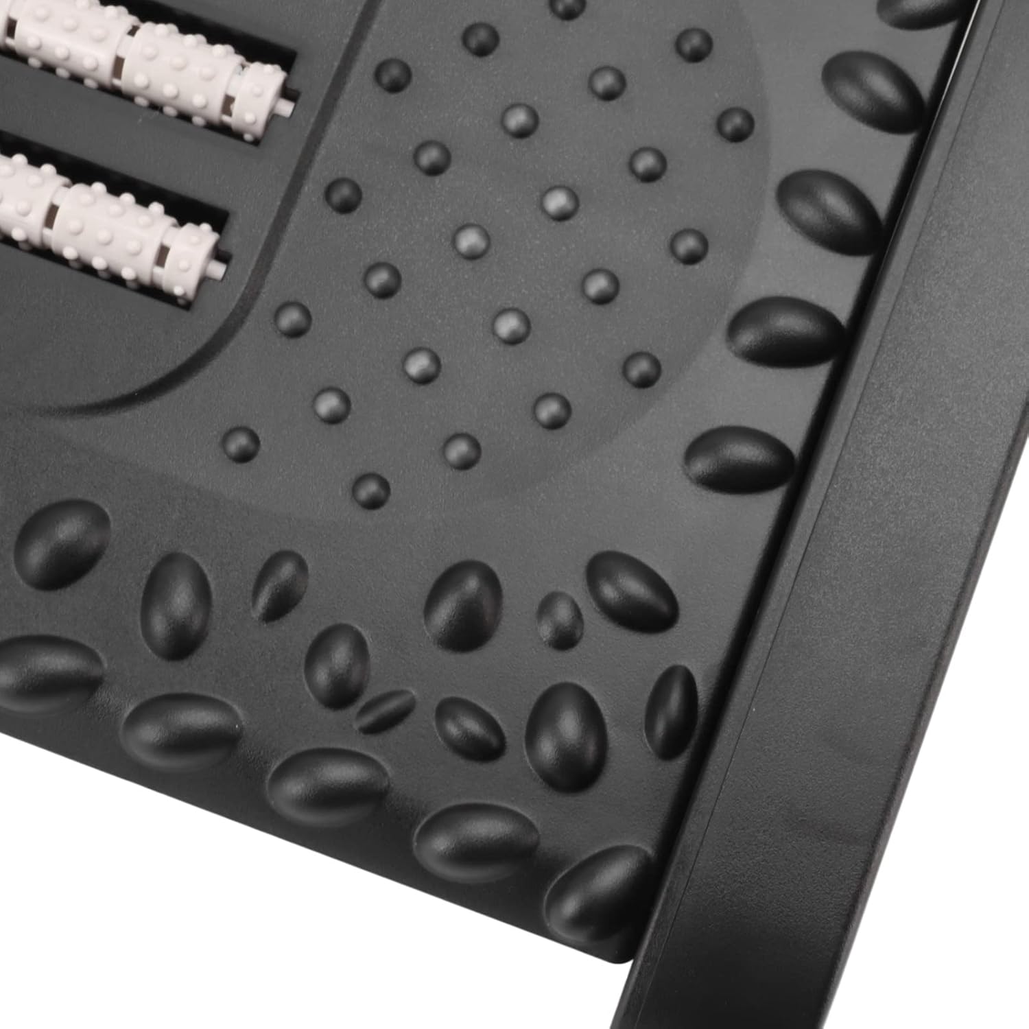 Under Desk Footrest 6 Height Under Desk Footrest, Foot Stool Under Desk Adjustable Ergonomic Foot Stool with Massage Texture and Roller for Office (Black)
