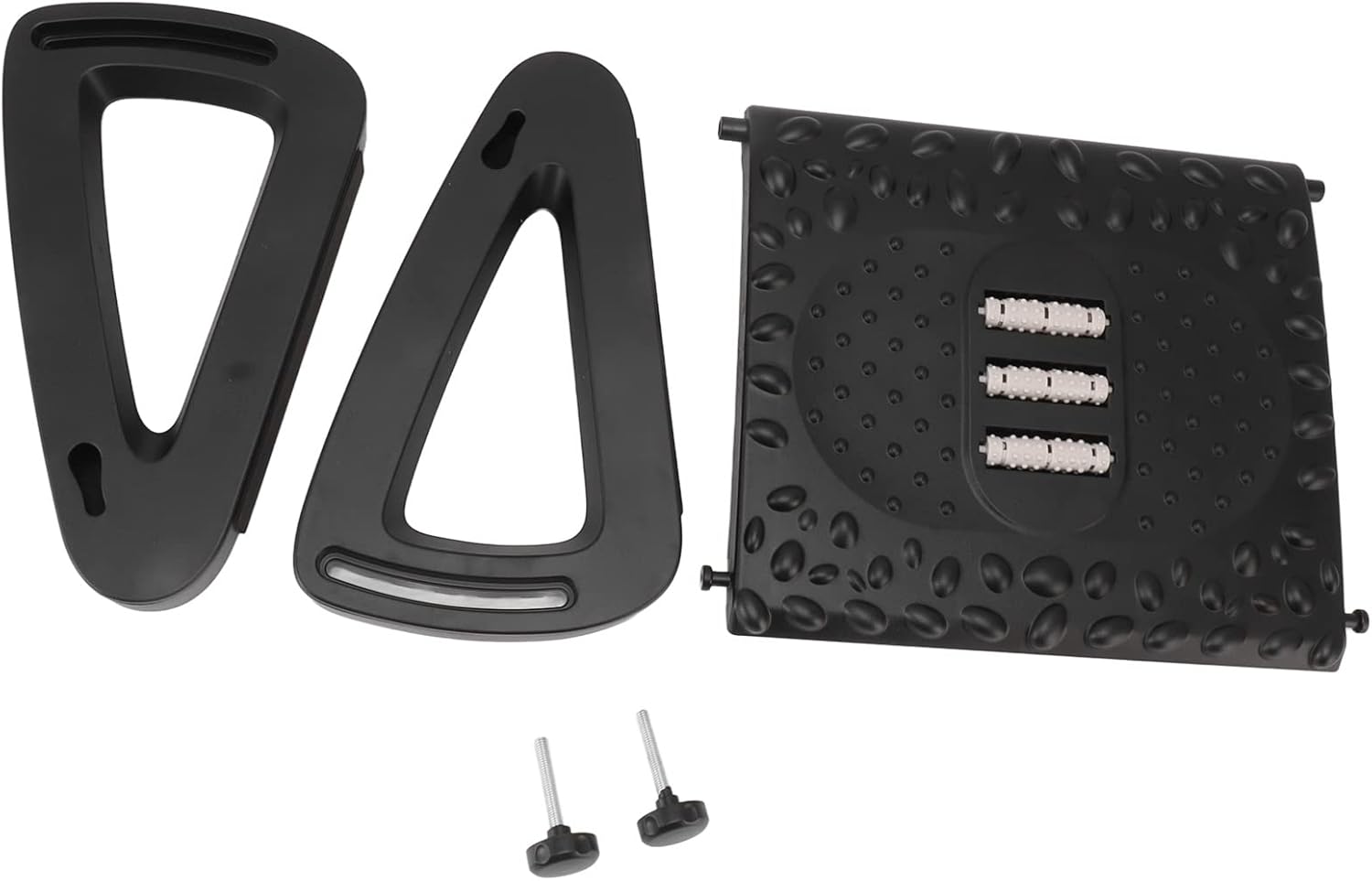 Under Desk Footrest 6 Height Under Desk Footrest, Foot Stool Under Desk Adjustable Ergonomic Foot Stool with Massage Texture and Roller for Office (Black)