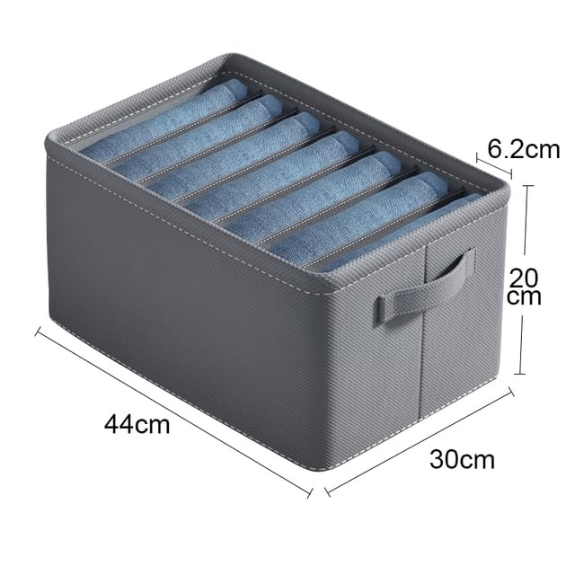 Fabric Wardrobe Clothes Organizer For Folded Clothes With Handle, Closet Drawer Organizers For Jeans Pants T-Shirt Sweater Kids Clothes