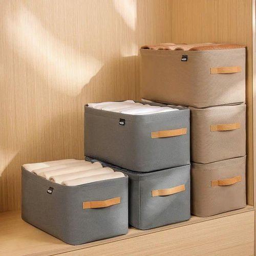 Fabric Wardrobe Clothes Organizer For Folded Clothes With Handle, Closet Drawer Organizers For Jeans Pants T-Shirt Sweater Kids Clothes