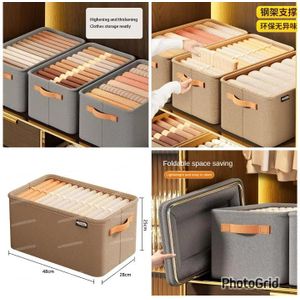 Fabric Wardrobe Clothes Organizer For Folded Clothes With Handle, Closet Drawer Organizers For Jeans Pants T-Shirt Sweater Kids Clothes