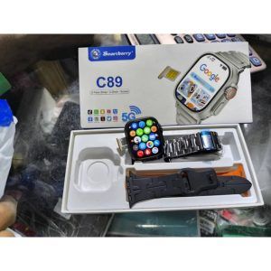 Smart barry C89 Smart Watch 5G, Android, 2.2 inch HD Display, 4GB RAM, 64GB,3 Pairs Strap, Wireless Charger, for Men and Women.