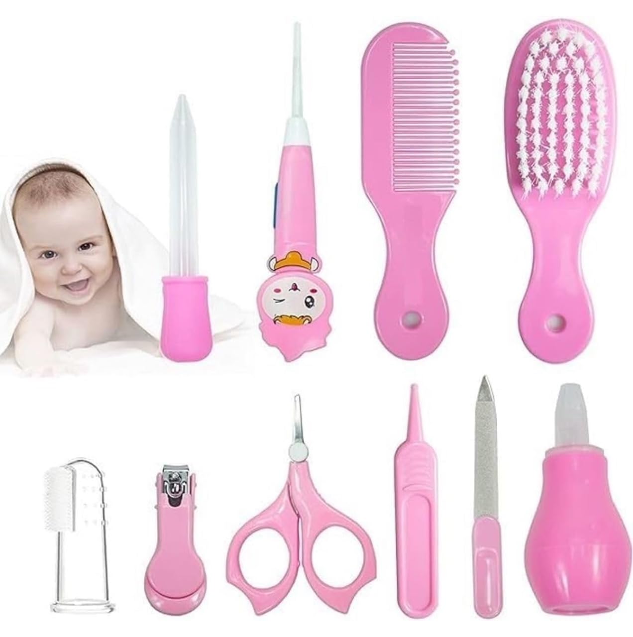 Kids Creation Baby Care kit/Baby Grooming kit for New Born Baby/Nursery Healthcare/Portable Baby Health Care kit - Perfect for Manicure & Pedicure Accessories. (10 pcs)
