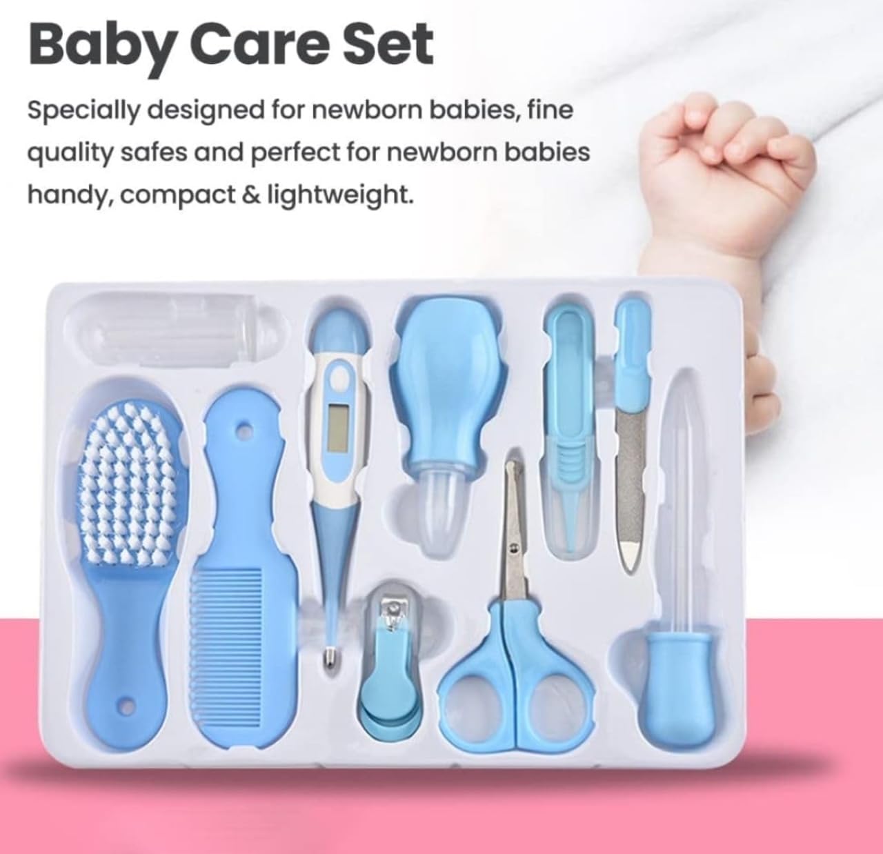 Kids Creation Baby Care kit/Baby Grooming kit for New Born Baby/Nursery Healthcare/Portable Baby Health Care kit - Perfect for Manicure & Pedicure Accessories. (10 pcs)