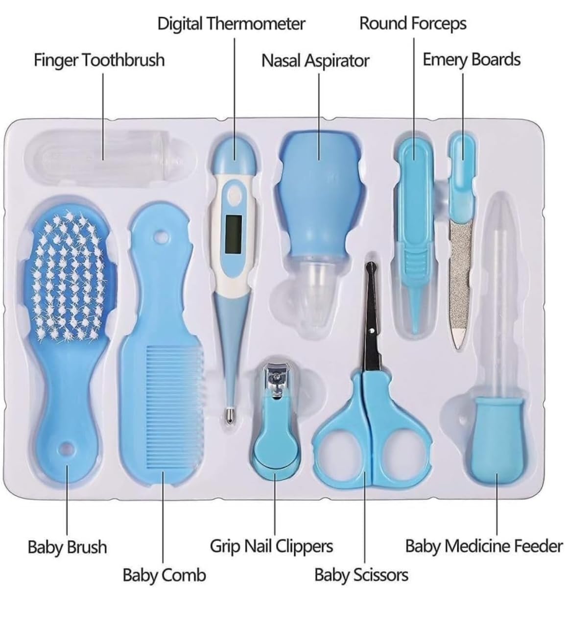 Kids Creation Baby Care kit/Baby Grooming kit for New Born Baby/Nursery Healthcare/Portable Baby Health Care kit - Perfect for Manicure & Pedicure Accessories. (10 pcs)