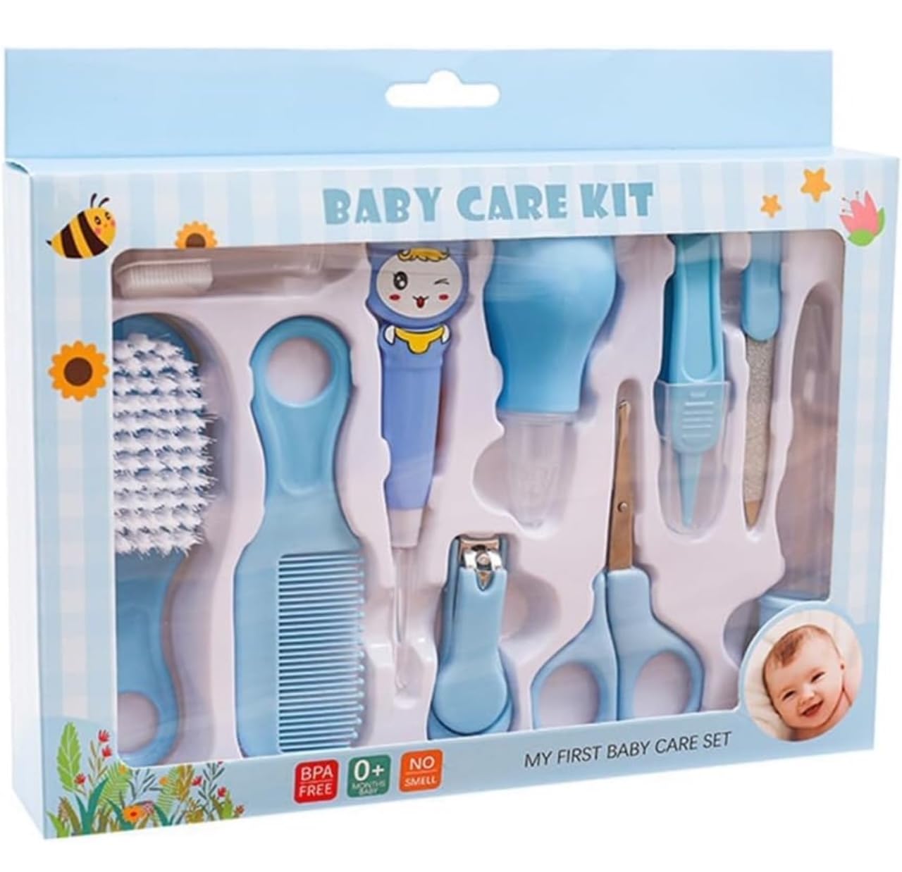 Kids Creation Baby Care kit/Baby Grooming kit for New Born Baby/Nursery Healthcare/Portable Baby Health Care kit - Perfect for Manicure & Pedicure Accessories. (10 pcs)