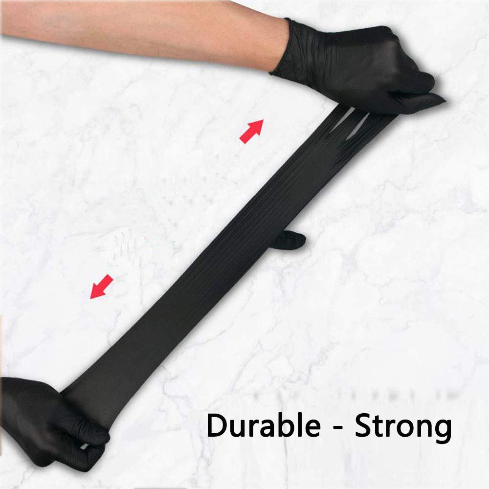 Nitrile Kitchen Large Black Non Latex Daily Supplies for Food Service/Mechanic/Cleaning/Paint/Tattoo/Cooking/Hair Coloring Box of 100,Durable & Fit