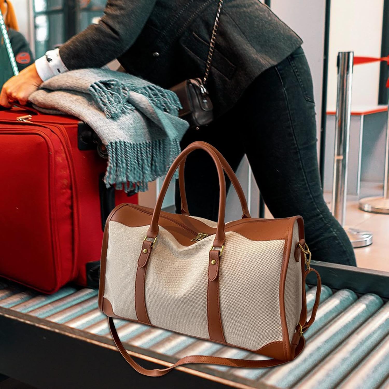 Travel Duffle Bag Canvas Fashion Sports Gym Bag for Fitness Outdoor Gym Weekend