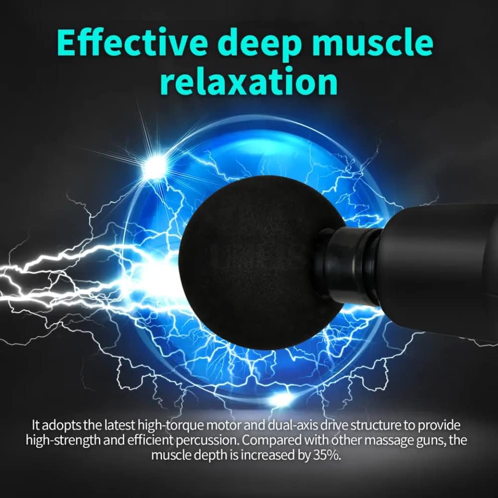 Mini Massage Gun, Handheld Percussion Deep Tissue Massager with High Definition LCD Touch Display, Multiple Massage Heads for Back Pain, Neck Pain, Arthritus & Muscle Soreness