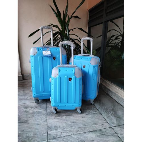 3 piece Set Hard Shell Trolley With Spinner Wheels Travelling Suitcase Bag