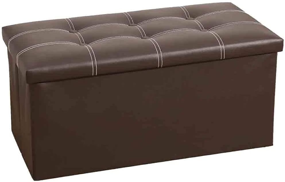 Folding Storage Ottoman Bench,Storage Chest Footrest Step Stool with Padded Seat for Bedroom Hallway Living Room, End of Bed Storage Seat