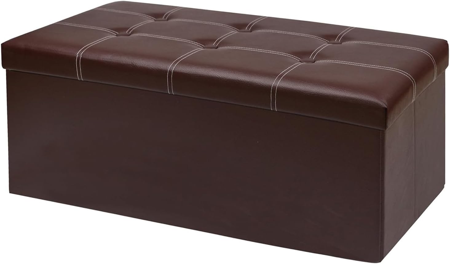 Folding Storage Ottoman Bench,Storage Chest Footrest Step Stool with Padded Seat for Bedroom Hallway Living Room, End of Bed Storage Seat