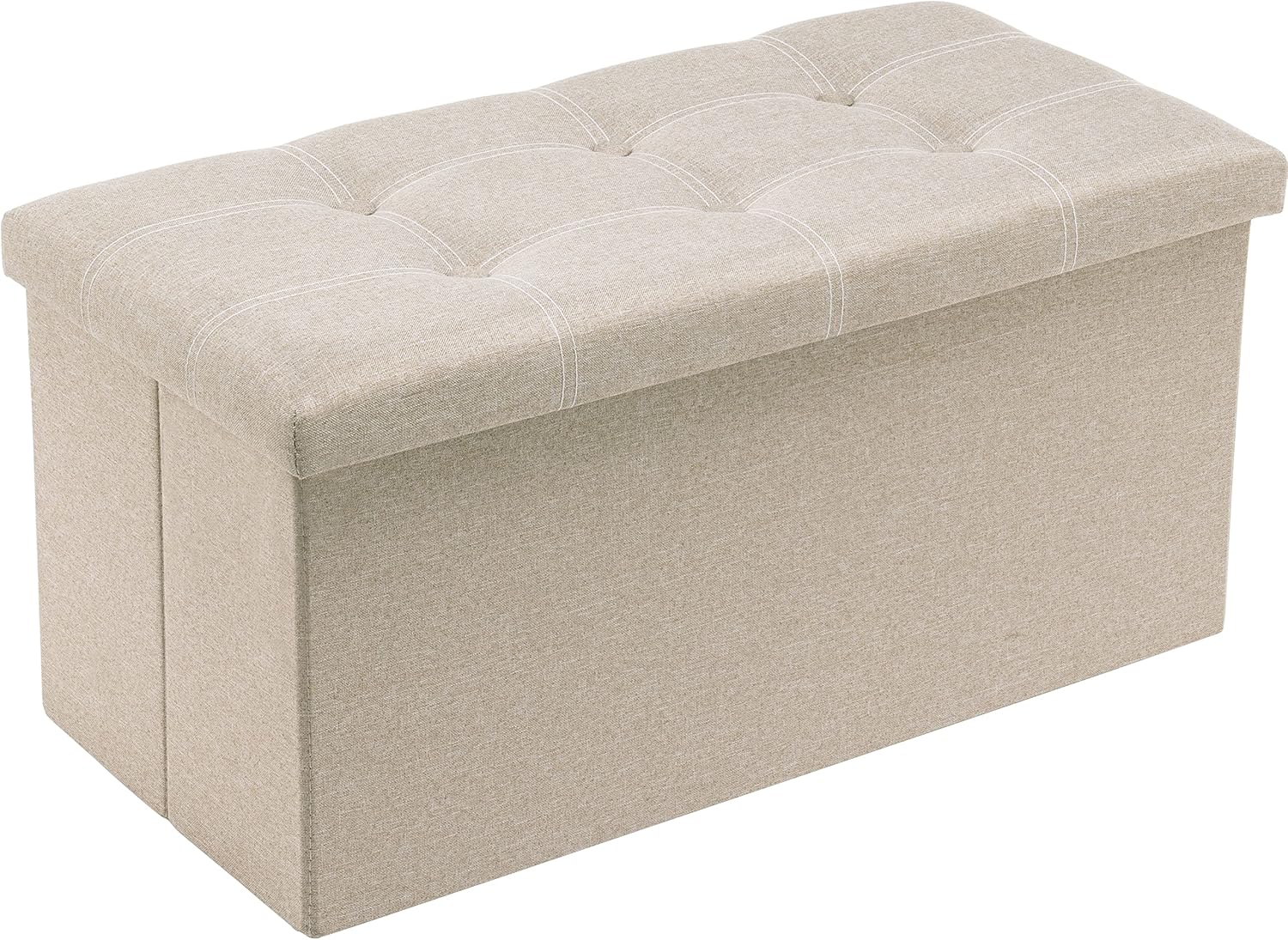 Folding Storage Ottoman Bench,Storage Chest Footrest Step Stool with Padded Seat for Bedroom Hallway Living Room, End of Bed Storage Seat