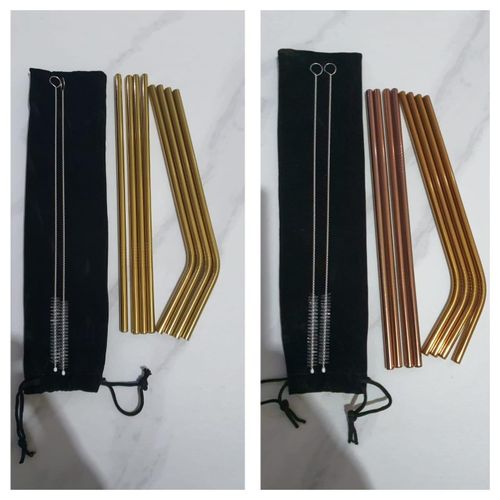 Reusable Stainless Steel Straws With For Case Long Drinking Straws For Cups Dishwasher Safe 2 Brushes Included