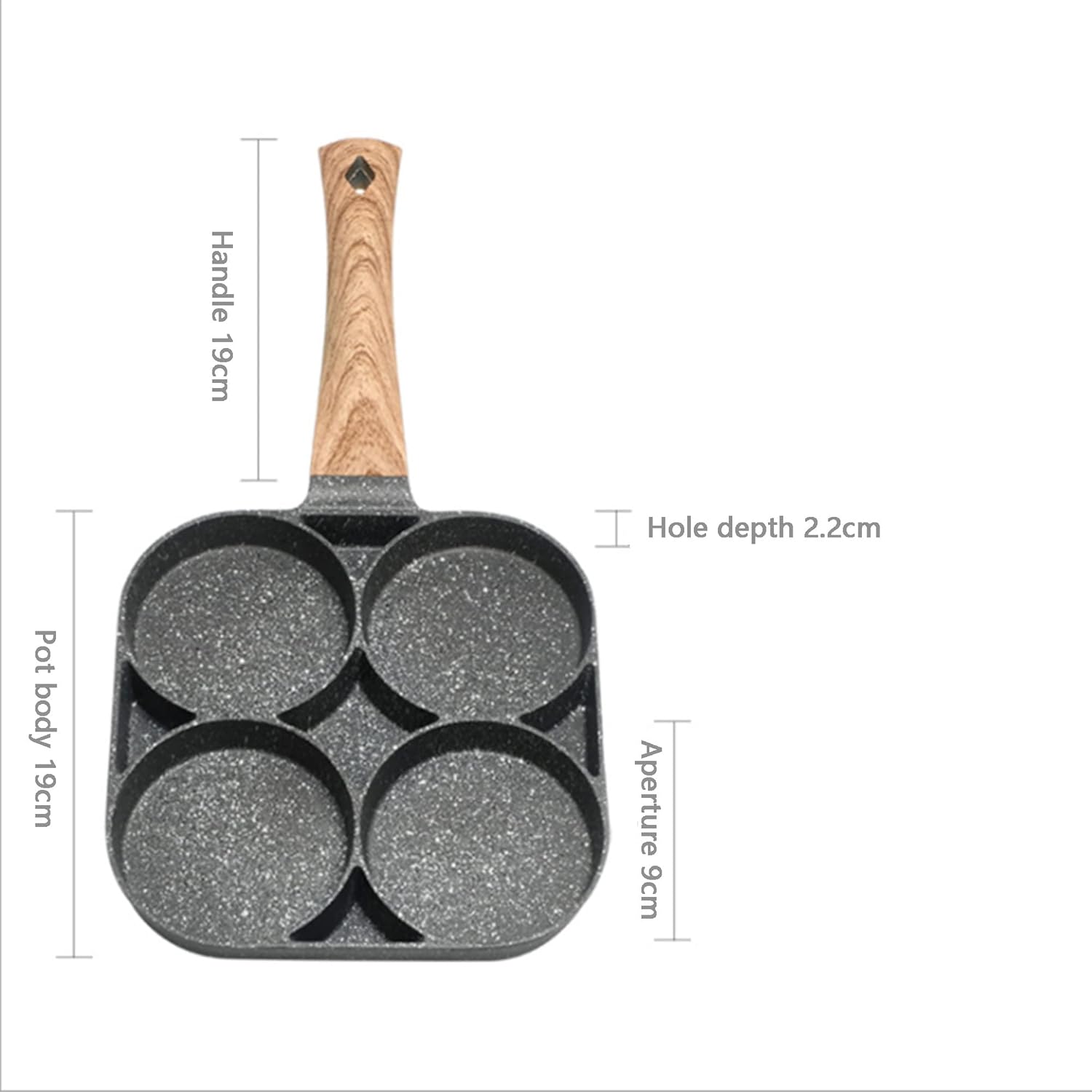 Multi-purpose 4 Hole Omelette Pan for Pancakes, Ground Steaks, Eggs Omelette Pancake Pan Non-Stick Aluminium for Gas Cookers and Induction Cookers