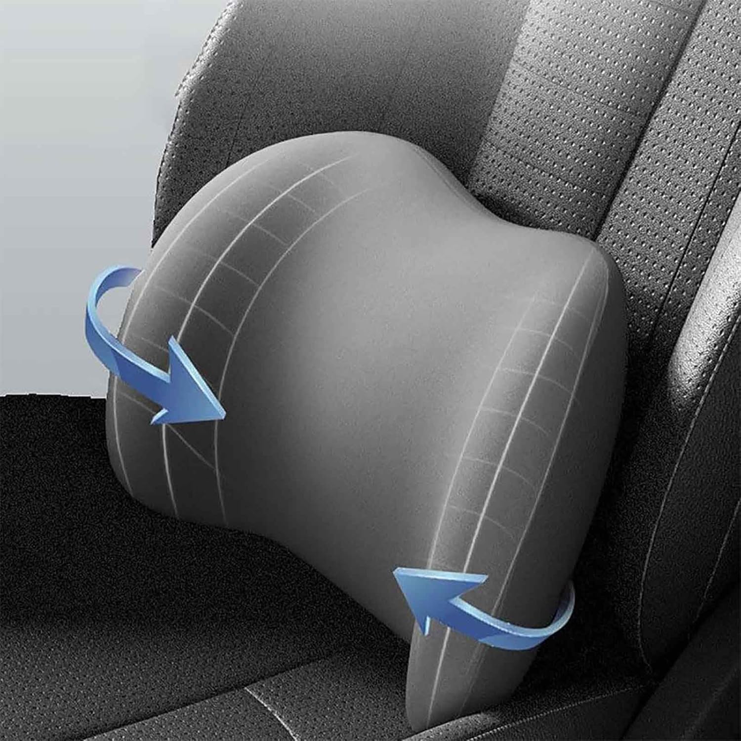 Headrest Neck Pillow and Lumbar Neck & Lumbar Support Pillow for Chair, Car Seat, Wheelchair, Office Chair Memory Foam Neck Back Support Cushion, One Set Black Cushion