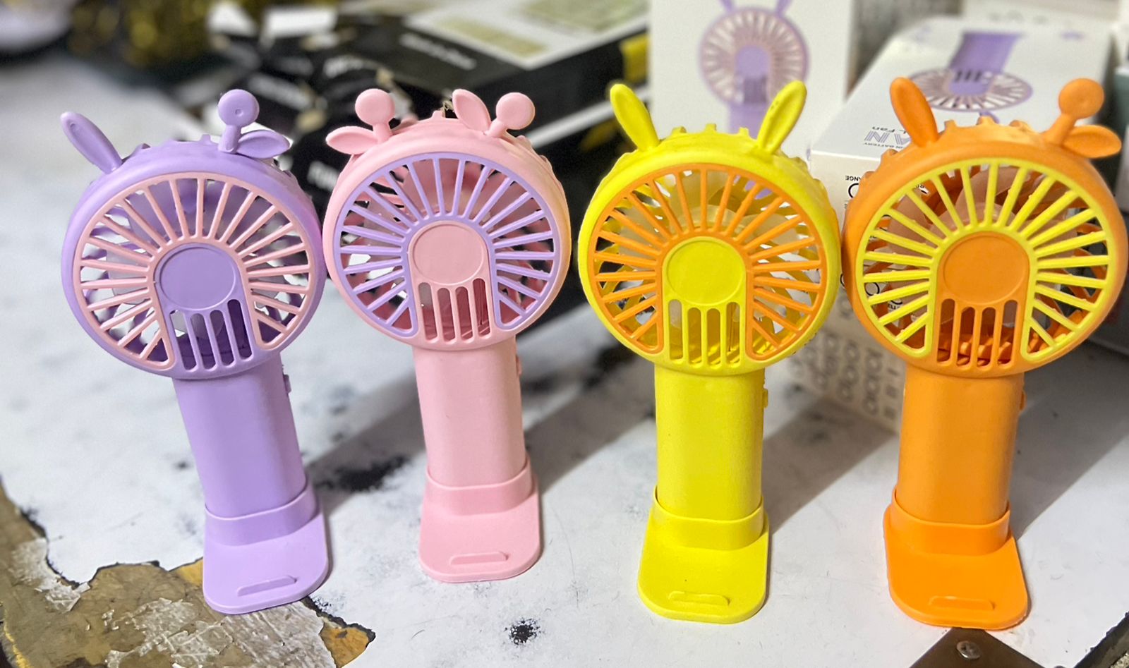 Portable fun,Mini Hand Fan,Rechargeable Personal Fan, Battery Operated Small Fan with 3 Speeds for Travel/Commute/Makeup/Office-Random colors