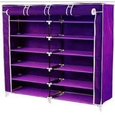 Jaza Keja 6 Tier Shoe Rack Storage Organizer 36 Pairs Portable Double Row Dustproof Cover Non-Woven Shoe Storage Cabinet