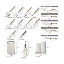 SILICONE COOKING UTENSILS SET - 19 PCS KITCHEN UTENSILS HEAT RESISTANT/NON-STICK/NON TOXIC/BPA FREE SILICON SPOONS SPATULA WHISK TONGS MIXING SPOON,WOODEN HANDLE KITCHEN UTENSIL SET WITH HOLDER