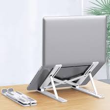 Foldable Aluminium Alloy Laptop Holder / ABS Plastic Laptop Stand Tablet Holder Mounts Portable Notebook Laptop Mount Support Base Holder Adjustable Riser Cooling Bracket
