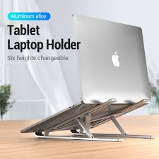 Foldable Aluminium Alloy Laptop Holder / ABS Plastic Laptop Stand Tablet Holder Mounts Portable Notebook Laptop Mount Support Base Holder Adjustable Riser Cooling Bracket