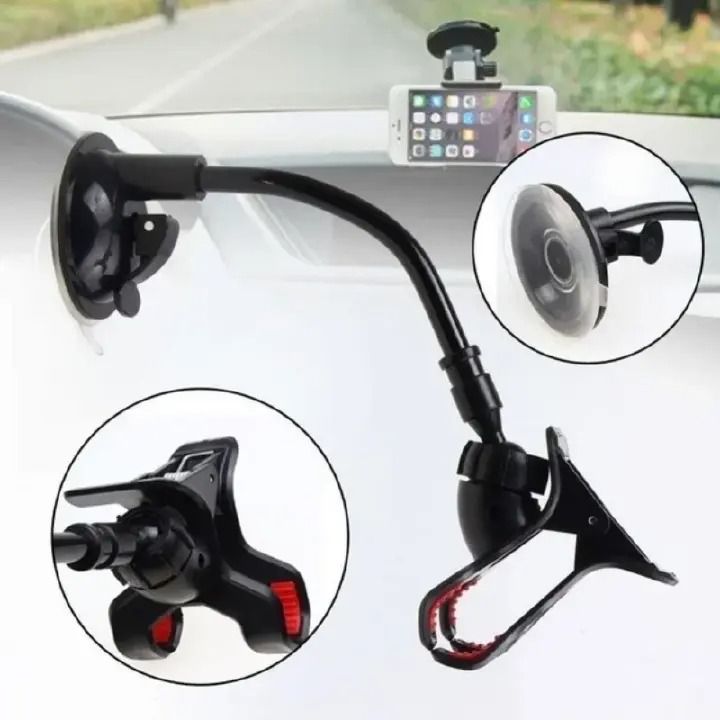 1PC Car Phone Holder Windshield Holder For Phone In Car Universal Car Mobile Phone Holder Stand Rotating 360 Degree Long Arm Windshield Mount for GPS