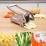 2 in1 French Fry Cutter Stainless Steel Potato Chipper Fast Cutting Heavy Gauge Machine with 36/46 Holes Blades Manual Food Slicer Dicer Multifunction Vegetable Fruit Chipper for Potato,Onion,Carrots