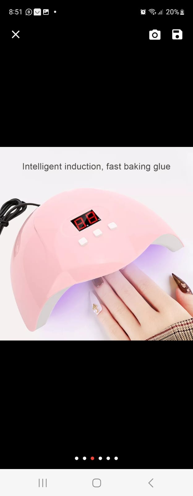 Professional UV Nail Lamp Nail Dryer Mini for Nails Polish Curing Gel Manicure UV Light Portable LED Lamp Machine with 3 Timing Timer Setting USB Cable Home Use with Automatic Sensor LCD Display18 LED