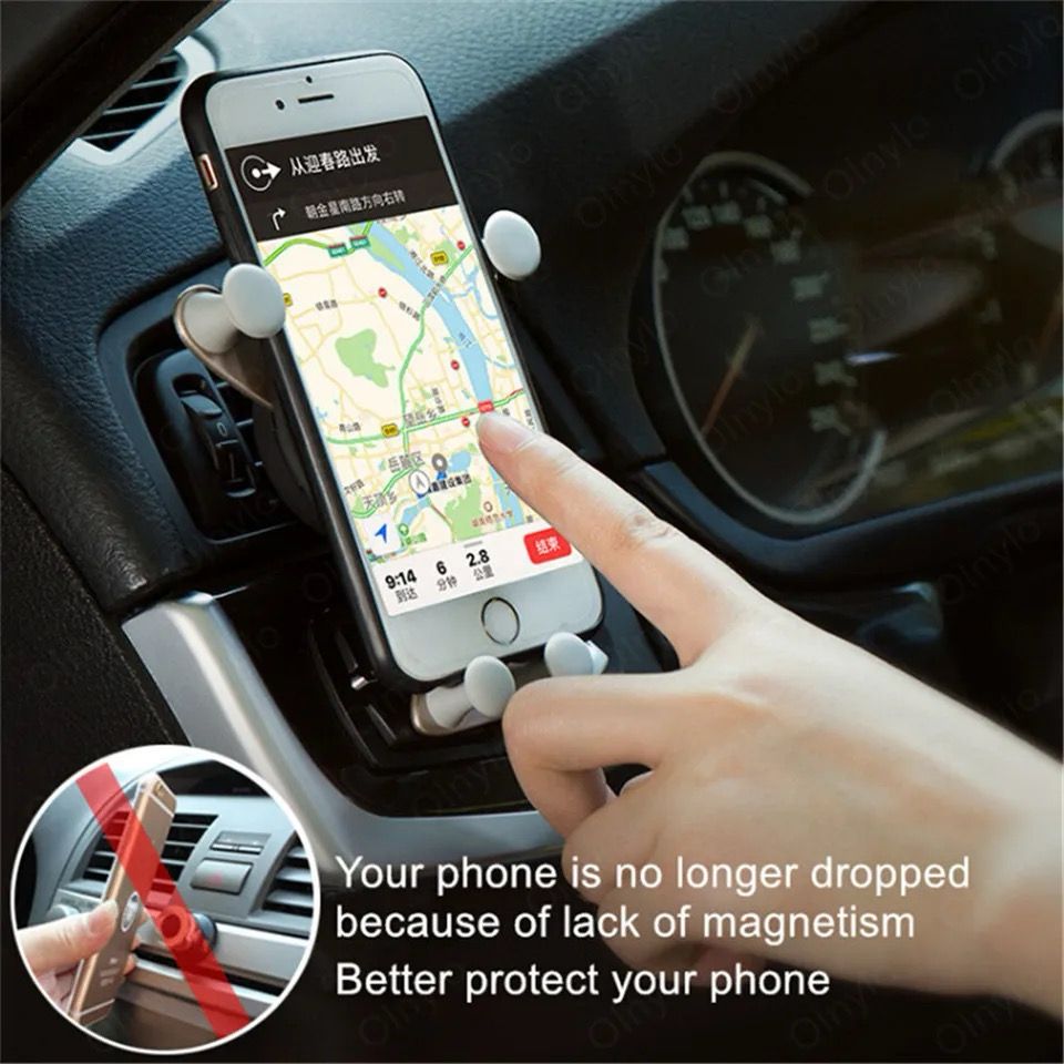 Gravity Car Phone Holder Air Vent Hook Mobile Phone Mount GPS for iPhone Samsung Xiaomi Car Bracket Universal Smartphone Stand