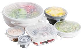 Reusable Premium Silicone Stretch and Seal Lids 6 PCS for Food Storage, Flexible Round Silicone Bowl Covers - Keep Food Fresh