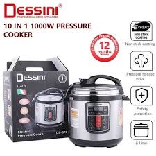 6 Litre Dessini Electric Pressure Cooker,Electric Pressure Cooker 6 qt, 9-in-1 Instant Multi Cooker with Safer Venting Design, Rice Cooker, Slow Cooker, Sous Vide, Saute Pot, 1100W, Stainless Steel