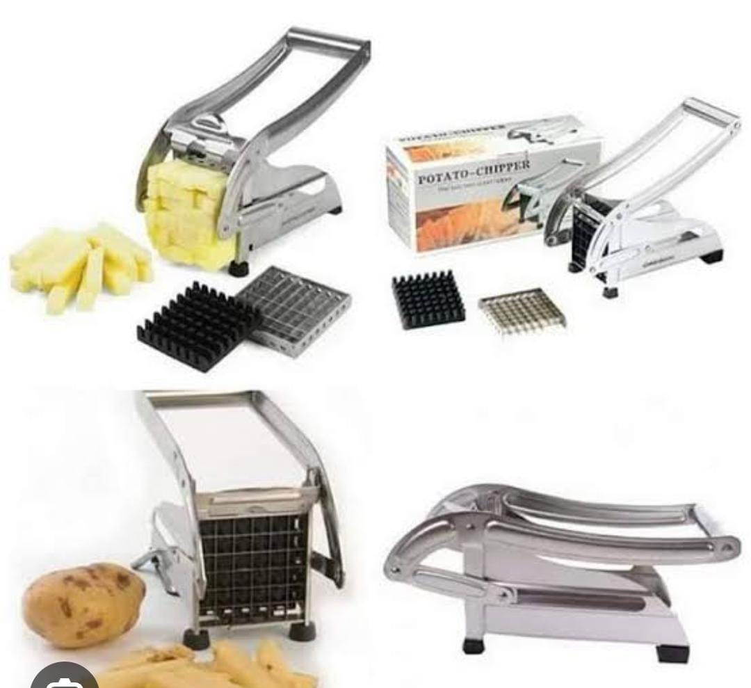 Stainless Steel French Fries Machine with 2 Blades Potato Chips Strip Cutting Cutter Maker Salad Vegetable & Potato Chipper