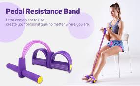 TUMMY TRIMMER - LEG & AB EXERCISE - FULL BODY WORKOUT FOR MEN AND WOMEN MULTIFUNCTION TENSION ROPE, TUBE ELASTIC YOGA PEDAL PULLER RESISTANCE BAND, NATURAL LATEX TENSION ROPE FITNESS EQUIPMENT, FOR AB