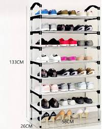 Jaza Keja Upgraded 7 Layer Shoes Organizer Dustproof Household Doorstep Shoes Rack DIY Assembly Large Capacity Shoes Cabinet Storage Shelf