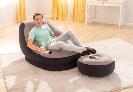 Inflatable Lazy Sofa with foot step comes with free pump 💹Optional Spherical Outdoor Inflatable Sofa PVC Plush Football Sofa Lazy Lounge Chair comes with a free pump
