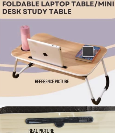 Multi-purpose foldable portable laptop desk study table with tablet slot and drink slot, : Lightweight, easy to carry, and folds for compact storage and travel.