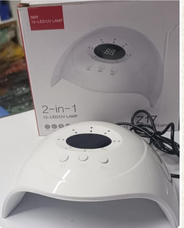 36W LED UV Nail Gel Polish Dryer Lamp Light Machine 2 Timers Nail Dryer, 12-LED/UV Nail Lamp