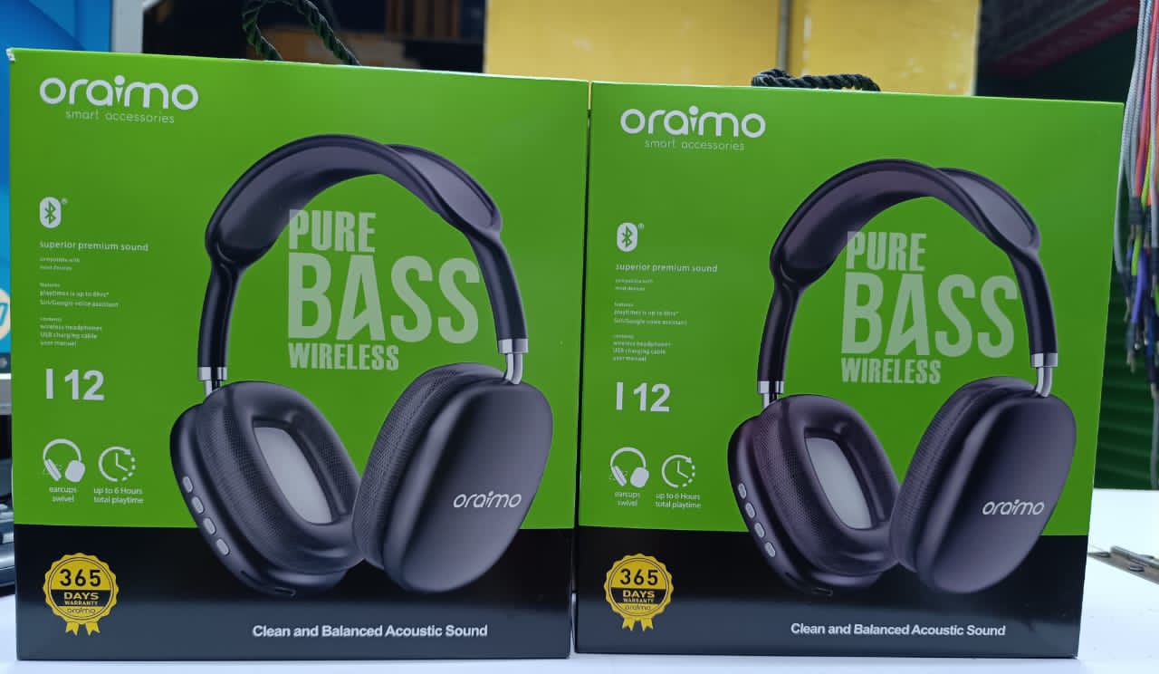 Oraimo i12 Wireless Headset – Super Bass Wireless Bluetooth Headphones With Microphone and Noise Cancellation Gaming Headset Stereo HiFi Earphones- (Random