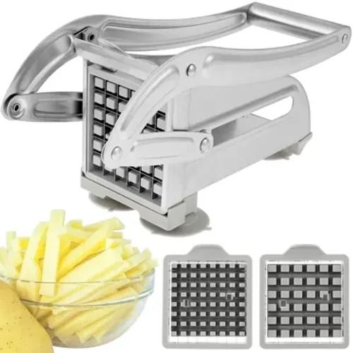 2IN1 HEAVY GAUGE POTATO CHIPPER MACHINE - 2 SIZE CHIPS CUTTER SIMPLE AND EASY CUTTING STAINLESS STEEL BODY MATERIAL EXTRA SHARP STAINLESS STEEL BLADE