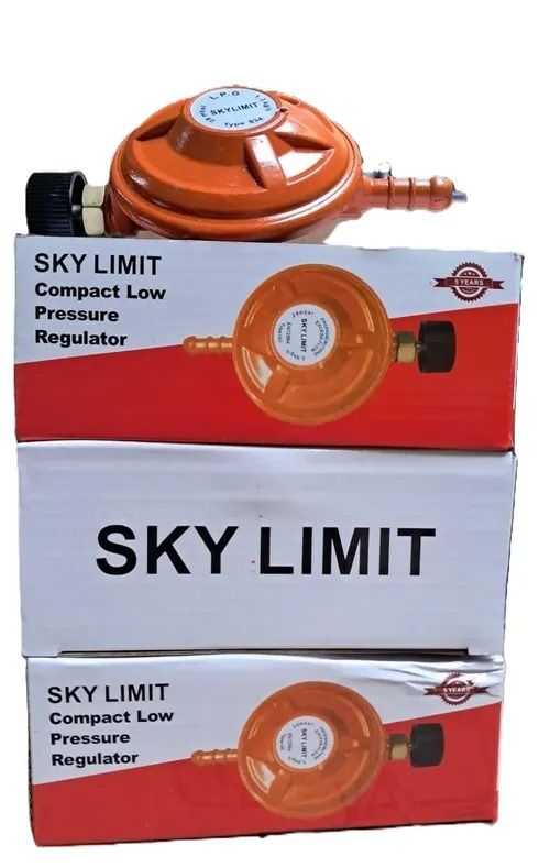 Digital Kitchen Cooking Appliances Accessories High Pressure Gas Regulator For Cooing Gas Cylinder 6kg //6 Kg Plus FREE BONUS Delivery Hose Pipe 1M & Safety Clips Clamps