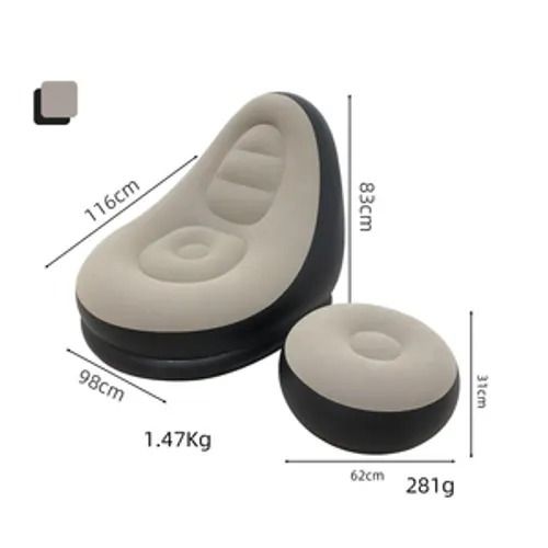 Inflatable Lazy Sofa with foot step comes with free pump 💹Optional Spherical Outdoor Inflatable Sofa PVC Plush Football Sofa Lazy Lounge Chair comes with a free pump
