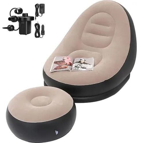 Inflatable Lazy Sofa with foot step comes with free pump 💹Optional Spherical Outdoor Inflatable Sofa PVC Plush Football Sofa Lazy Lounge Chair comes with a free pump
