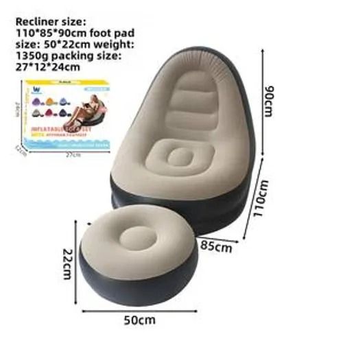 Inflatable Lazy Sofa with foot step comes with free pump 💹Optional Spherical Outdoor Inflatable Sofa PVC Plush Football Sofa Lazy Lounge Chair comes with a free pump