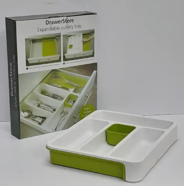 Multipurpose Plastic Cutlery Drawer Organizer – Expandable Kitchen Utensil Storage Tray for Forks, Spoons, Knives, and Cooking Tools to Declutter Home Cabinets & Drawers