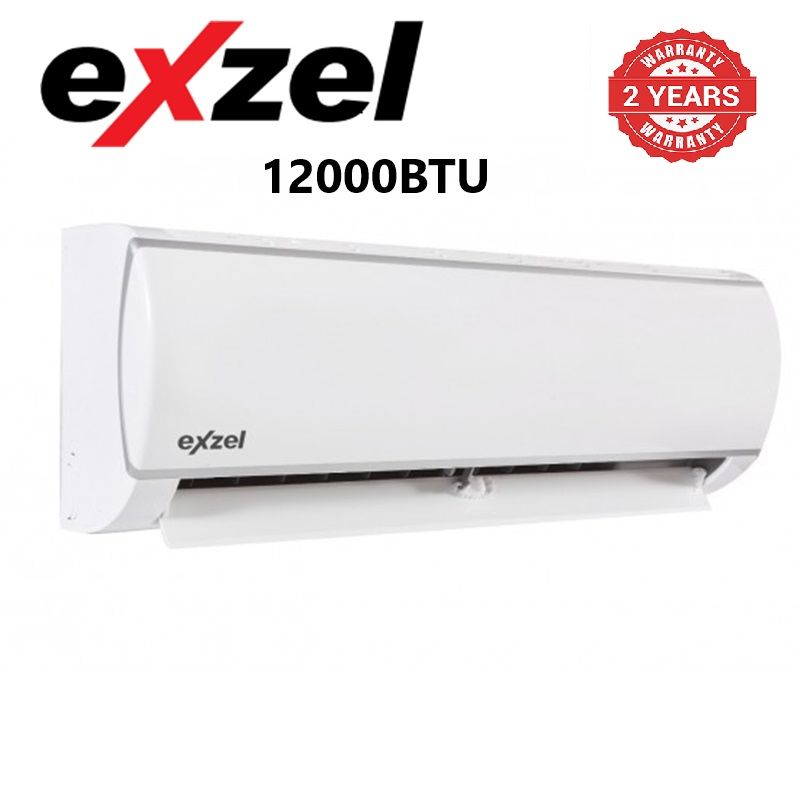 Exzel 12000BTU Inverter Type Air Conditioner With Pipe and Cable: EAC122, Inverter compressor for up to 50% energy saving, Quiet Operation Mode, 2 Year Warranty.