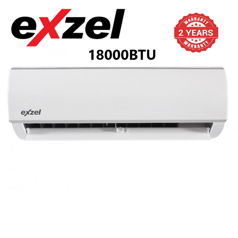 Exzel 18000BTU Inverter Type Air Conditioner With Pipe and Cable: EAC182, Inverter Compressor for up to 50% energy saving, Quiet Operation Mode, Two Year Warranty
