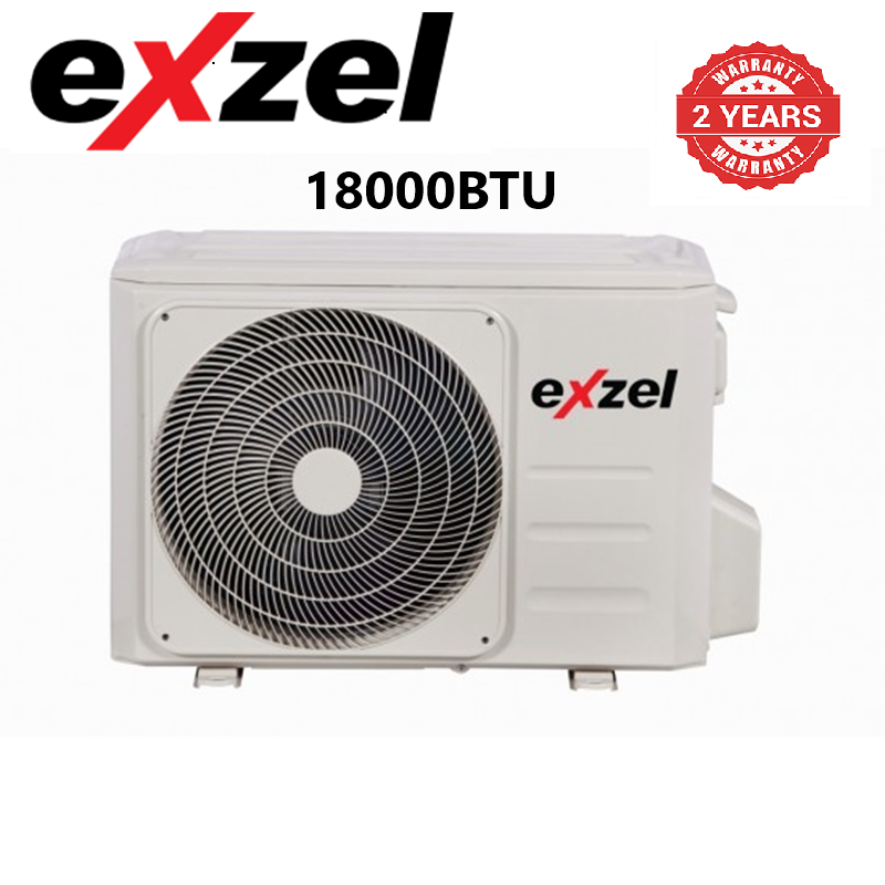 Exzel 18000BTU Inverter Type Air Conditioner With Pipe and Cable: EAC182, Inverter Compressor for up to 50% energy saving, Quiet Operation Mode, Two Year Warranty