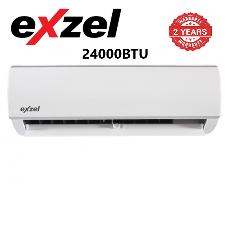 Exzel 24000BTU Inverter Type Air Conditioner With pipe and Cable: EAC242, 50% energy saving, Turbo Function, Gold coated fins for cooling and durability, 2 Year Warranty